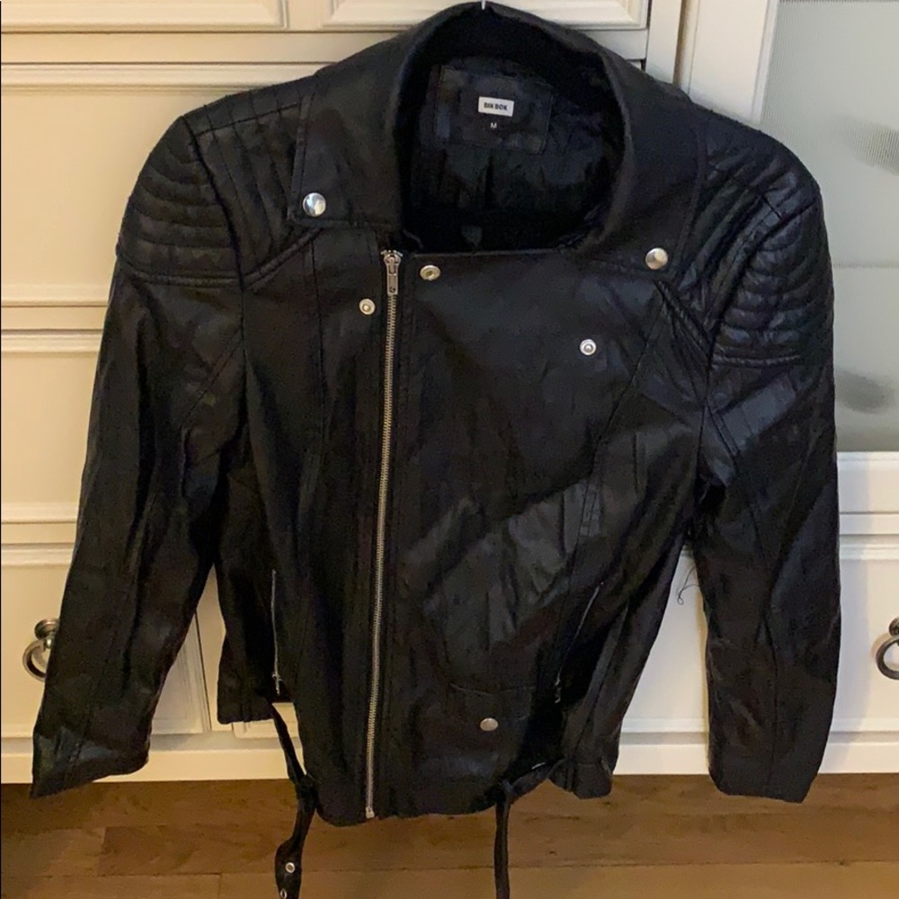 Black leather jacket